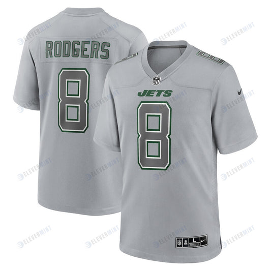 Aaron Rodgers 8 New York Jets Men Atmosphere Fashion Game Jersey - Heather Gray