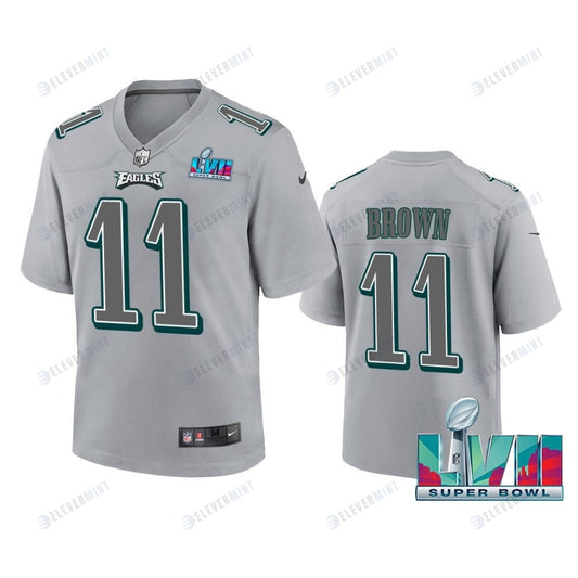 A.J. Brown 11 Philadelphia Eagles Super Bowl LVII Youth Atmosphere Game Jersey - Gray