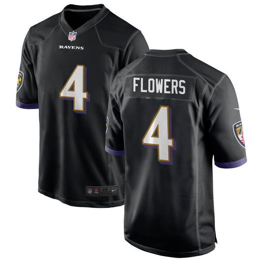 Zay Flowers Baltimore Ravens Nike Alternate Game Jersey - Black